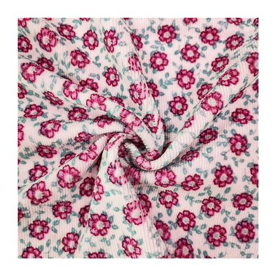 फूल मुद्रित Jacquard वेलोर मखमली कपड़ा 310gsm 100% पॉलिएस्टर