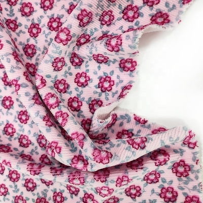 फूल मुद्रित Jacquard वेलोर मखमली कपड़ा 310gsm 100% पॉलिएस्टर