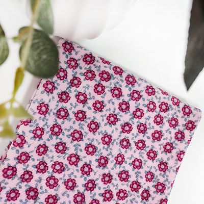 फूल मुद्रित Jacquard वेलोर मखमली कपड़ा 310gsm 100% पॉलिएस्टर