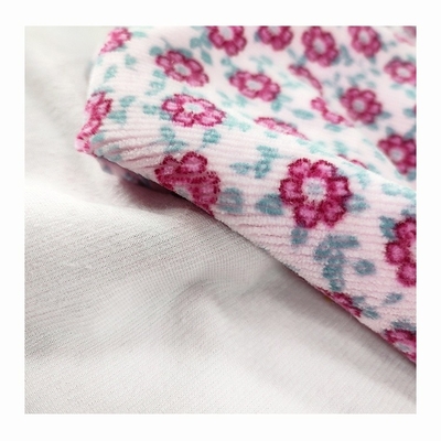 फूल मुद्रित Jacquard वेलोर मखमली कपड़ा 310gsm 100% पॉलिएस्टर
